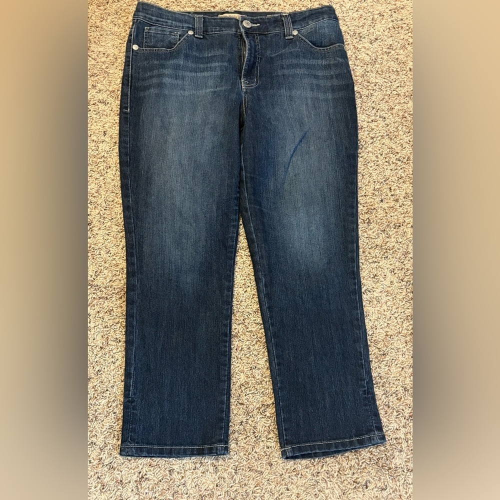 Nine West Vintage America Collection Women's Blue Cropped Capri Jeans Size 10